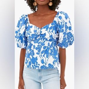 Tuckernuck Hyacinth House Blue Floral Fiori Blouse